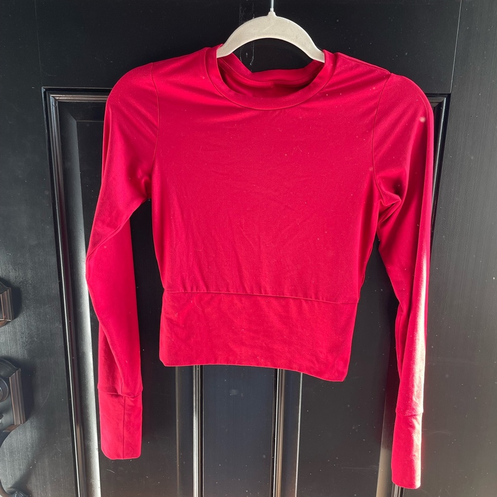 Calia Red Crop Long Sleeve